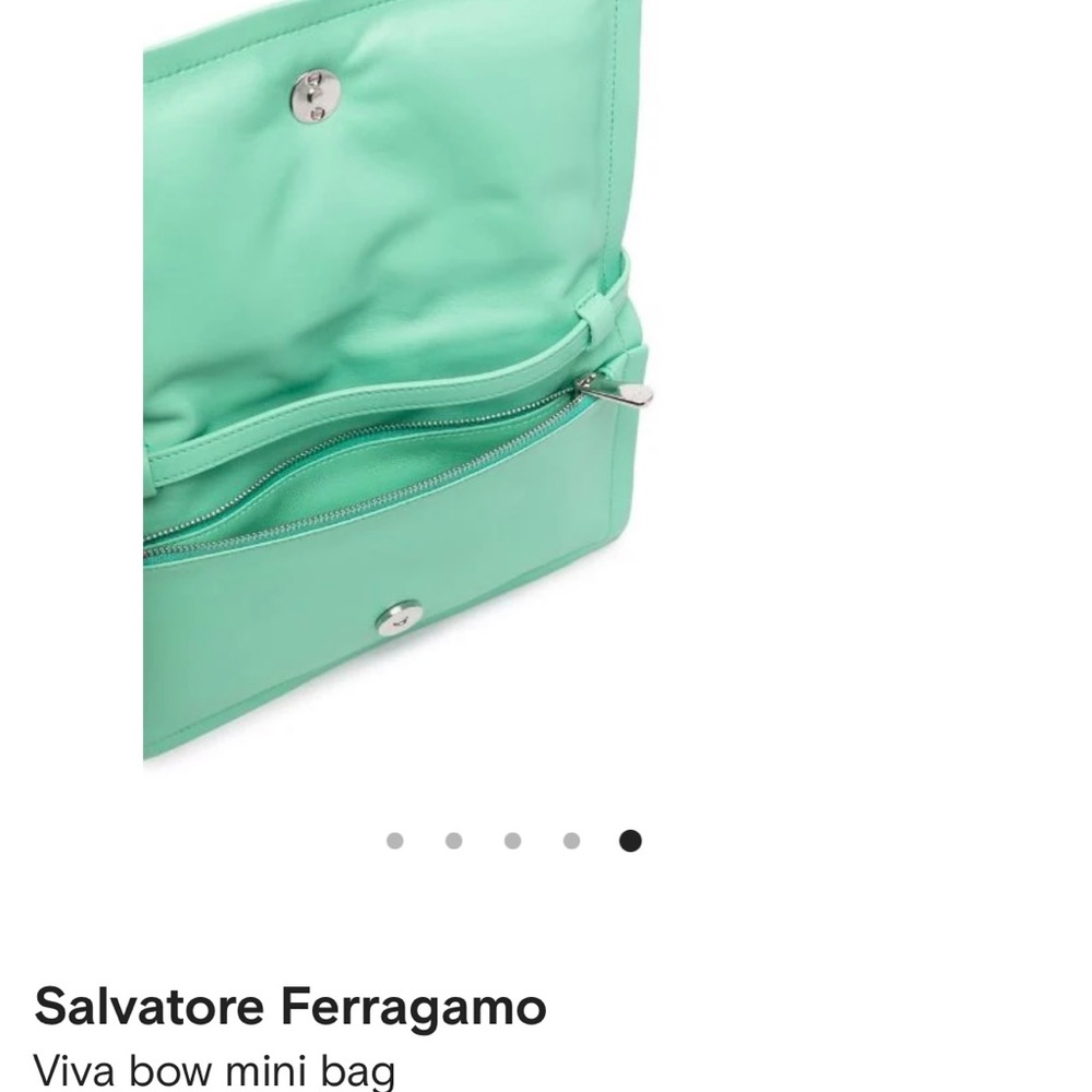 Salvatore Ferragamo Viva Mini Leather Shoulder Bag in Fresh Mint Green - Picture 10 of 15
